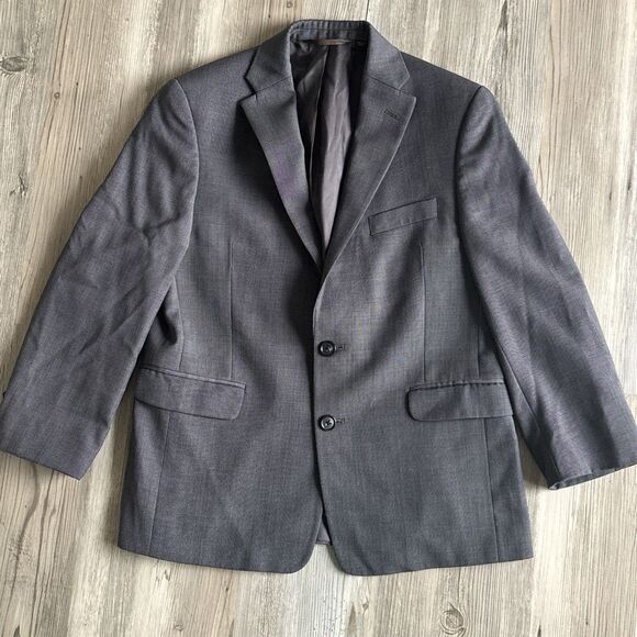 Michael Kors Big Boy Wool Size 12 Gray 2 Button Blazer Suit Jacket #90736 - Picture 3 of 7